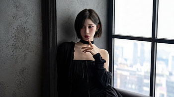 BABYMONSTER - Asa Modeling in Black Dress and Choker, Asa 