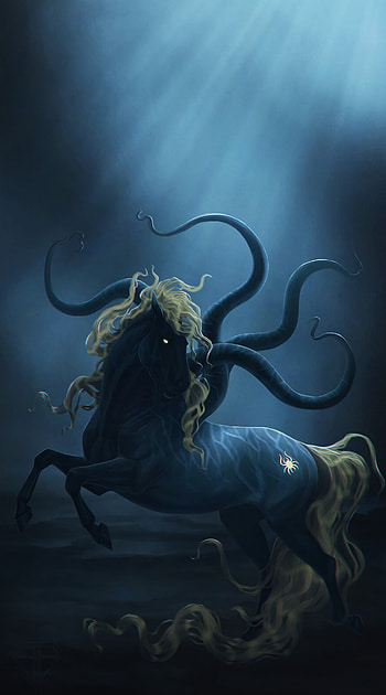 Art, Mane, Horse, Demon HD phone wallpaper