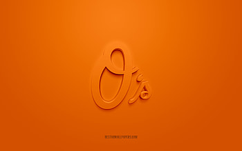 Baltimore Orioles emblem, creative 3D logo, orange background, American baseball club, MLB, Baltimore, USA, Baltimore Orioles, baseball, Baltimore Orioles insignia HD wallpaper