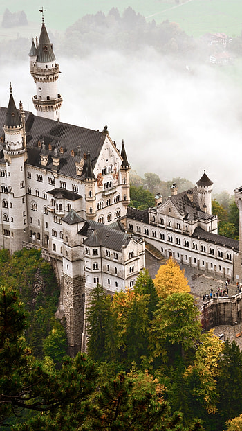 Neuschwanstein castle, Bavarian tourism, Architectural beauty, Travel destinations HD phone wallpaper