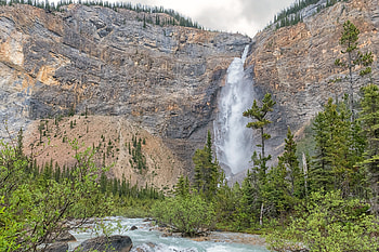 Takakkaw Waterfall, Yoho N.P., waterfall, nature, mountains, canada HD wallpaper