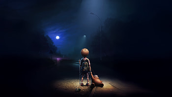 Boy With Backpack Lost In Unknown Path, alone, boy, kid, artist, artwork, art, digital-art, deviantart HD wallpaper