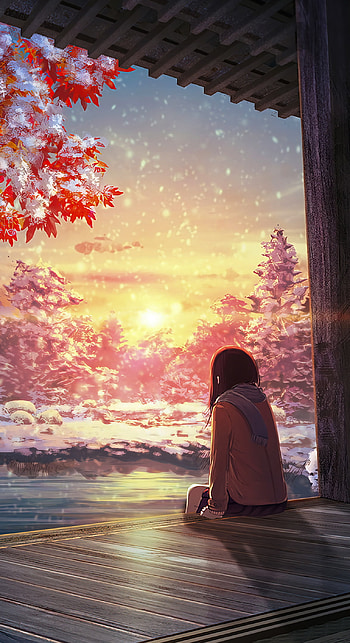 Mood, cloud, sky, vibe, art, pink, beauty, Japan, anime HD phone wallpaper