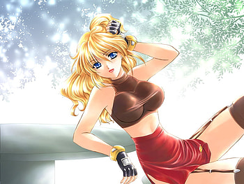 Excellen Browning, pilot, sexy, blue eyes, girl, beautiful, anime, game, blonde hair, super robot wars, manga HD wallpaper