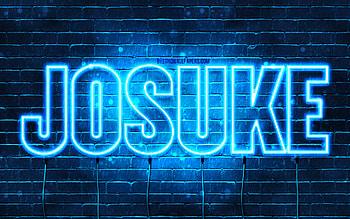 Happy Birtay Josuke, , blue neon lights, Josuke name, creative, Josuke Happy Birtay, Josuke Birtay, popular japanese male names, with Josuke name, Josuke HD wallpaper