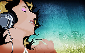 Music, Heads, Vector, Girl, Face, Music Lover HD wallpaper