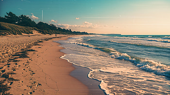 Serene Seashore: Ultra, seashore, beach, ocean, wave, Ocean Waves HD wallpaper