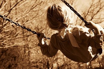 Miscellanea, Miscellaneous, Girl, Swing, Child, Sepia HD wallpaper