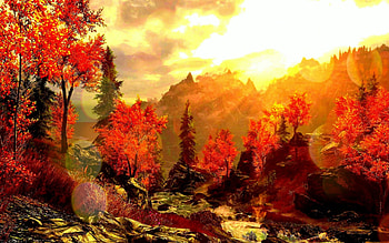 -Rays in Fall-, graphy, attractions in dreams, fall, colors, forests, beautiful, autumn beauty, creative pre-made, landscapes, love four seasons, rays light, trees, autumn, nature, mountains, stunning HD wallpaper