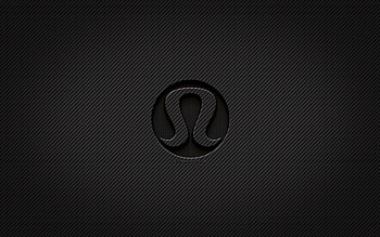 Lululemon Athletica carbon logo, , grunge art, carbon background, creative, Lululemon Athletica black logo, brands, Lululemon Athletica logo, Lululemon Athletica HD wallpaper