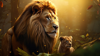 Majestic Lion Family - AI Art Masterpiece, AI Art, Animal, lion HD wallpaper