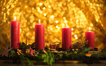 Happy Holidays!, golden, craciun, candle, christmas, lights, yellow, red, card, new year HD wallpaper