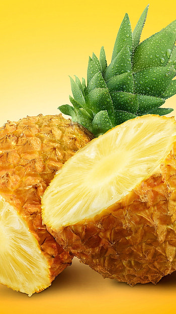 Half orange, Yellow , Pineapple, Food HD phone wallpaper