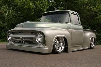 Classic F -100, Truck, Lowered, Chrome Wheels, Ford HD wallpaper