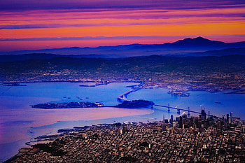 Beautiful City Depth View From Plane , graphy, city, sunset HD wallpaper