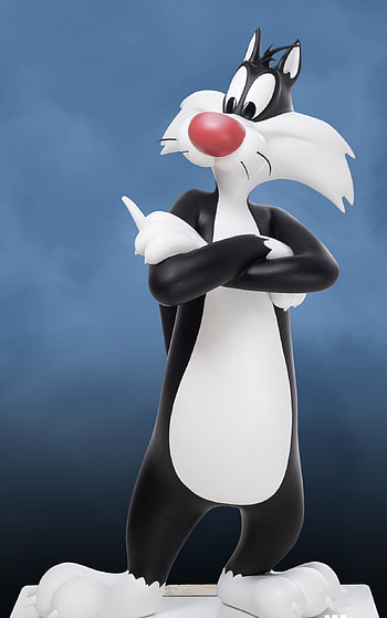 Sylvester the Cat, Lebensgrosse statue, Iconic figurine, Collectible item HD phone wallpaper