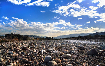 Passage, river, sky HD wallpaper