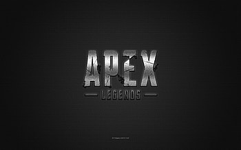 Apex Legends logo, silver shiny logo, Apex Legends metal emblem, gray carbon fiber texture, Apex Legends, brands, creative art, Apex Legends emblem HD wallpaper