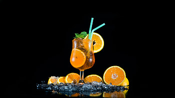 Cocktail, Glass, Lemon, Berries HD wallpaper