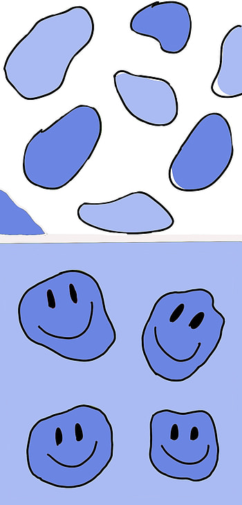 Happy Blues, cow print, smiles HD phone wallpaper