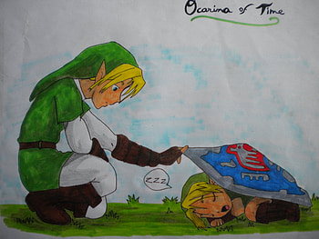 Do Not Disturb:Sleeping Under Link's Sheild!, young link, sheild, video games, zelda, link HD wallpaper