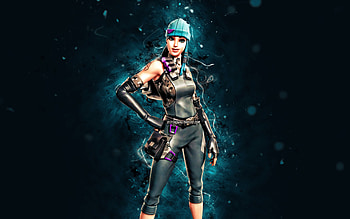 Alter Ego Outcast, , blue neon lights, Fortnite Battle Royale, Fortnite characters, Alter Ego Outcast Skin, Fortnite, Alter Ego Outcast Fortnite HD wallpaper