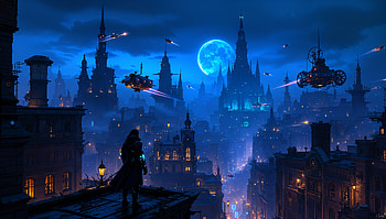 Enchanted Night View - Ultra, night view, cityscape, fantasy, night, cyberpunk HD wallpaper