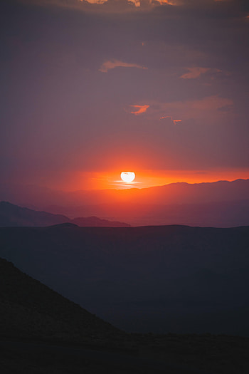 Nature, Sunset, Sky, Sun, Hills, Slope HD phone wallpaper