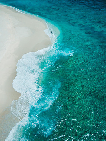 Nature, Waves, Beach, View From Above, Coast HD phone wallpaper