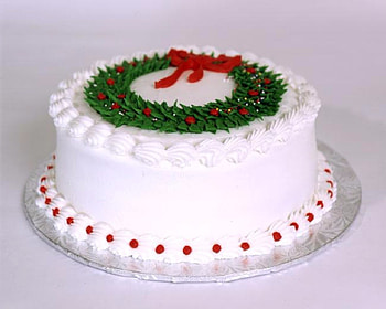 Christmas Cake, White, Green, Christmas, Red, Other, Cake, People, Wreath HD wallpaper