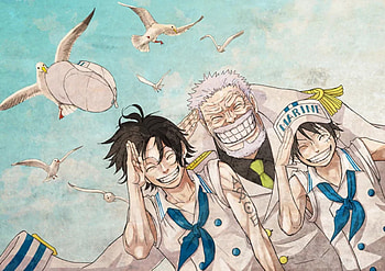 One Piece, Monkey D. Garp, Monkey D. Luffy, Portgas D. Ace HD wallpaper