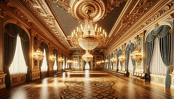 Elegant Ballroom, ballroom, chandelier HD wallpaper