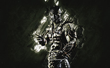 Reptile, Mortal Kombat Mobile, Reptile MK Mobile, Mortal Kombat, green stone background, Mortal Kombat Mobile characters, grunge art, Reptile Mortal Kombat HD wallpaper