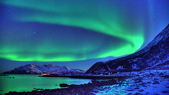 Earth - Aurora Borealis Snow Night HD wallpaper