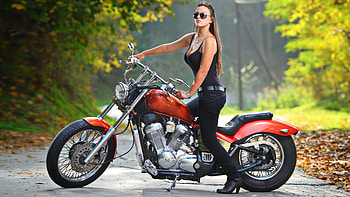 Honda Steed, Girls and Motorcycles HD wallpaper