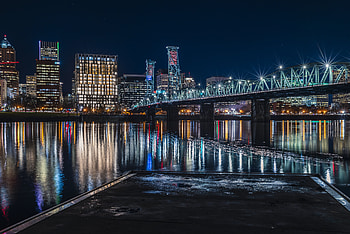 Cities, Lights, Reflection, Bridge, Glow HD wallpaper