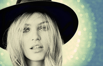 Candice Swanepoel, white, black, model, blonde, glitter, girl, beauty, woman, cehenot, green, hat HD wallpaper
