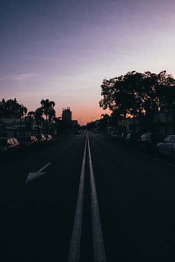 Cities, Arrow, Road, Markup, Asphalt, Night City HD phone wallpaper