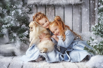 winter, girls, abstract, graphy HD wallpaper