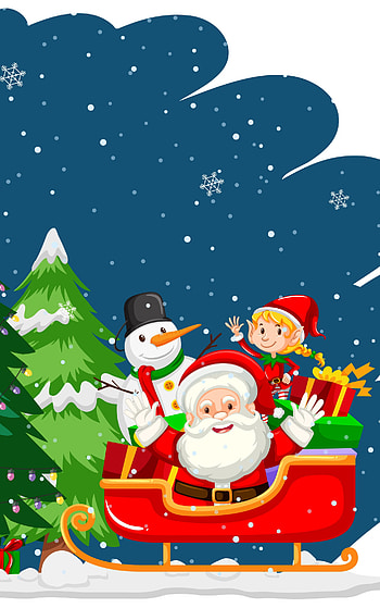 snowman, Santa, holiday, Christmas HD phone wallpaper
