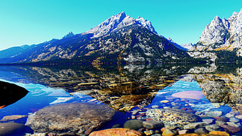 Grand Teton National Park, Jenny Lake, landscape, sky, mountains, rocks, water, wyoming, usa, reflections HD wallpaper