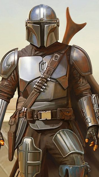 The Mandalorian, Galactic warrior, Mysterious protagonist, Futuristic design HD phone wallpaper