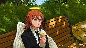 Chainsaw man Reze Arc - Angel Devil Eating Ice cream care in park, Angel Devil (Chainsaw Man), Anime HD wallpaper