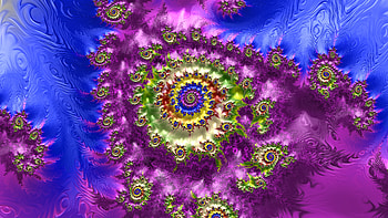 Trippy Psychedelic Fractal, colorful, colors, artistic, blue, purple, Abstract, fractal, abstract blue, abstract purple HD wallpaper