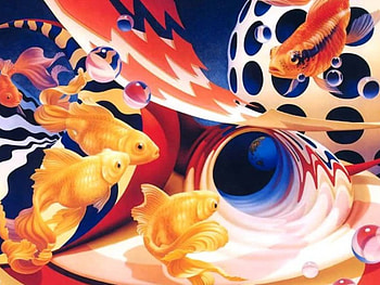 Fish Fantasy, fish, bubbles, art, spheres HD wallpaper