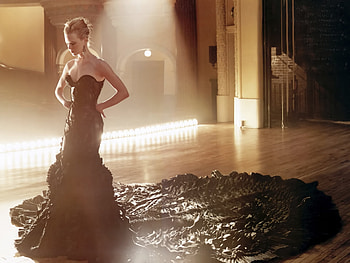 Tristete, nicole, sad, black, woman kidman, dress, actresses HD wallpaper