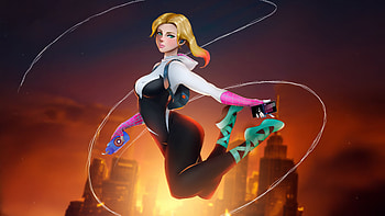 Gwen Stacy fall, gwen-stacy, superheroes, artwork, artist, digital-art, artstation HD wallpaper