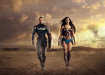 Captain America And Wonder Woman, captain-america, wonder-woman, superheroes, artwork, artist, digital-art, deviantart HD wallpaper