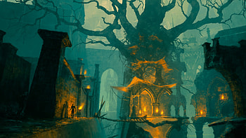 Magic: The Gathering , Land theme, Aesthetic appeal, Visual delight HD wallpaper