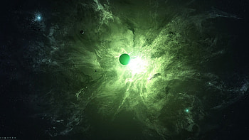 Green Nebula, Planetary masterpiece, Captivating space art, Divine celestial sight HD wallpaper